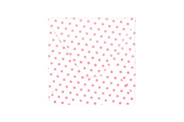 Φάκελος 16,8x16,8 λείο λευκό φόντο με ροζ πουά